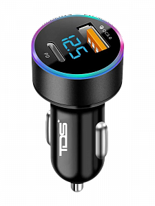 Автомобильное зарядное устройство в прикуриватель PD/QC 3.0 TDS TS-CAU70